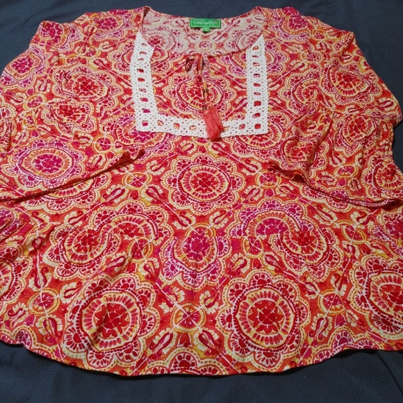 Papagallo Peplum Multi Color Top - Picture 3 of 15